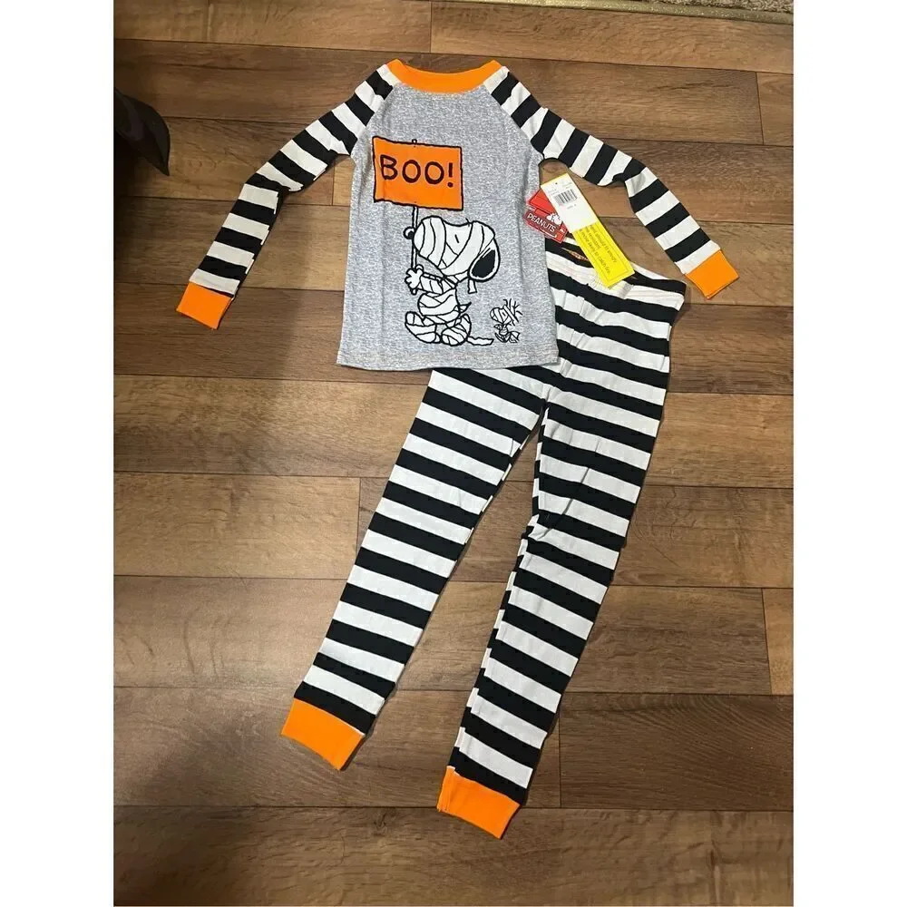 Peanuts Snoopy Boo Halloween 2pc Jammy Set Kids Size 4 NEW
